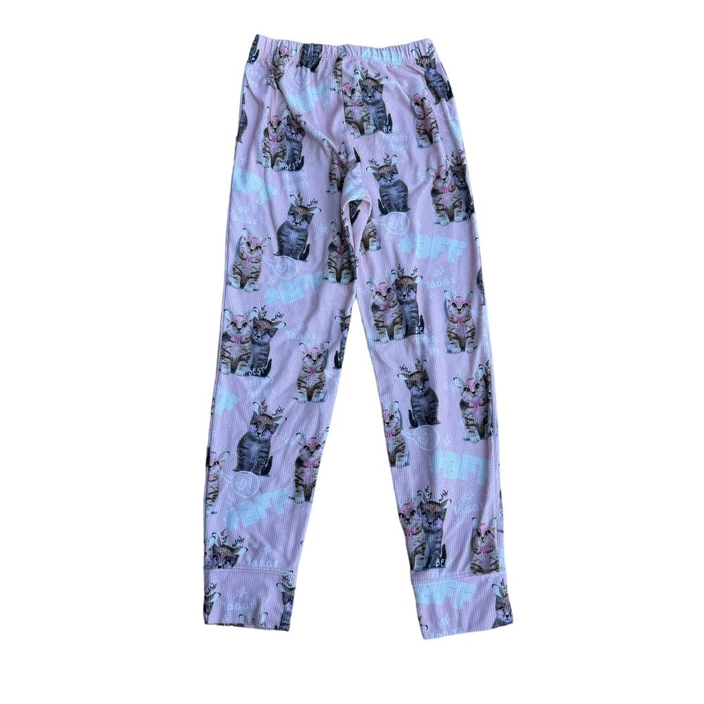 Justice Girls Pink Cat Elastic Waist Pajama Pants Size 12 - Picture 2 of 3